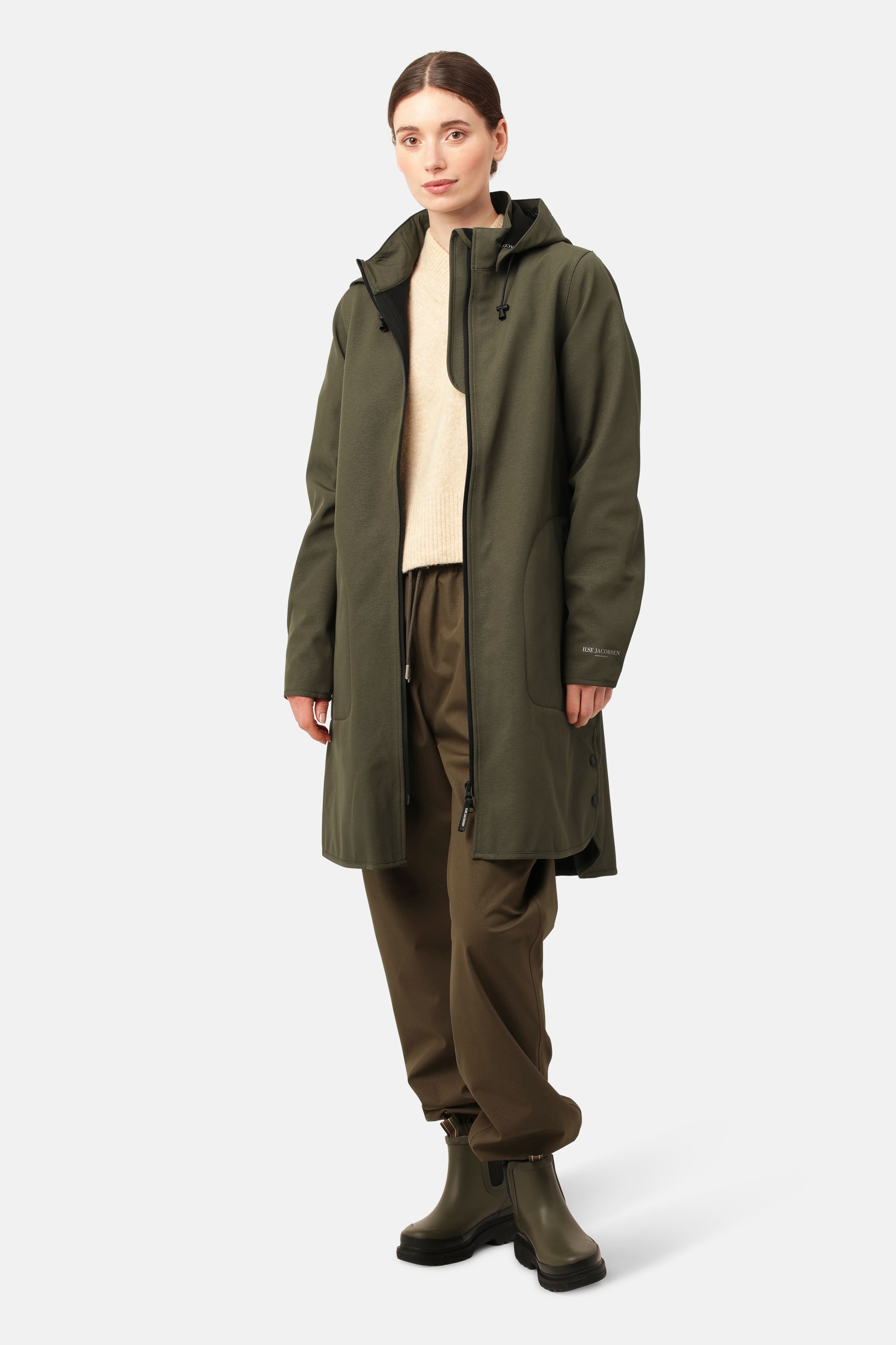Softshell Regenmantel A-Linie - Army